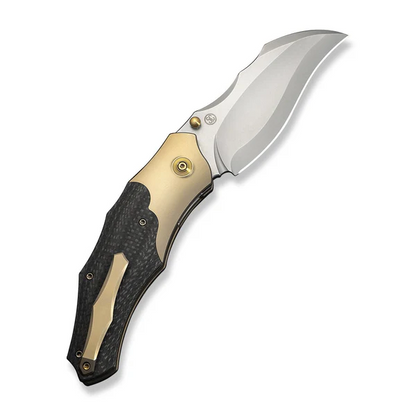 WE Knife Co., Ltd™ Orc Boss Liner Lock WE24042-2 Twill Carbon Fiber and Champagne 6AL4V Titanium CPM 20CV Stainless Steel Pocket Knife