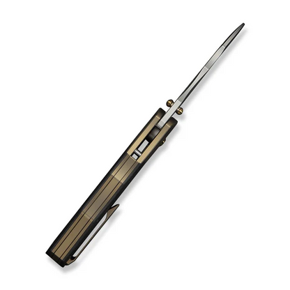 WE Knife Co., Ltd™ Orc Boss Liner Lock WE24042-2 Twill Carbon Fiber and Champagne 6AL4V Titanium CPM 20CV Stainless Steel Pocket Knife
