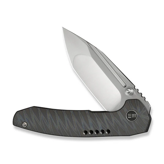 WE Knife Co., Ltd™ Micro Trogon Frame Lock WE24043-3 Tiger Stripe Flamed 6AL4V Titanium M390 Stainless Steel Pocket Knife