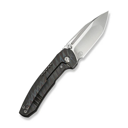 WE Knife Co., Ltd™ Micro Trogon Frame Lock WE24043-3 Tiger Stripe Flamed 6AL4V Titanium M390 Stainless Steel Pocket Knife