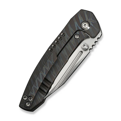 WE Knife Co., Ltd™ Micro Trogon Frame Lock WE24043-3 Tiger Stripe Flamed 6AL4V Titanium M390 Stainless Steel Pocket Knife