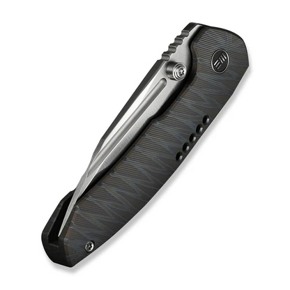 WE Knife Co., Ltd™ Micro Trogon Frame Lock WE24043-3 Tiger Stripe Flamed 6AL4V Titanium M390 Stainless Steel Pocket Knife