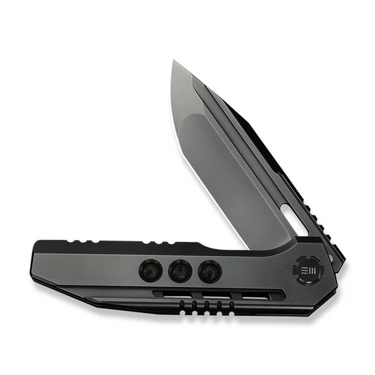 WE Knife Co., Ltd™ Gunwale Frame Lock WE24048-2 Polished Gray 6AL4V Titanium M390 Stainless Steel Pocket Knife