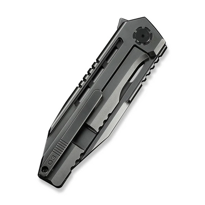 WE Knife Co., Ltd™ Gunwale Frame Lock WE24048-2 Polished Gray 6AL4V Titanium M390 Stainless Steel Pocket Knife