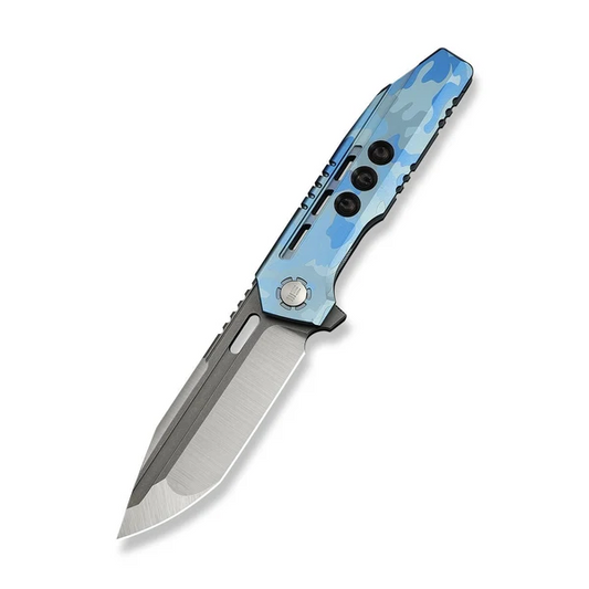 WE Knife Co., Ltd™ Gunwale Frame Lock WE24048-3 Blue Terrain 6AL4V Titanium M390 Stainless Steel Pocket Knife