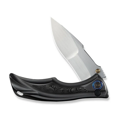 WE Knife Co., Ltd™ Tighe Down Button Lock WE24054-2 Gray Anodized 6AL4V Titanium M390 Stainless Steel Pocket Knife