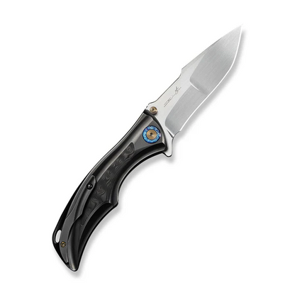 WE Knife Co., Ltd™ Tighe Down Button Lock WE24054-2 Gray Anodized 6AL4V Titanium M390 Stainless Steel Pocket Knife