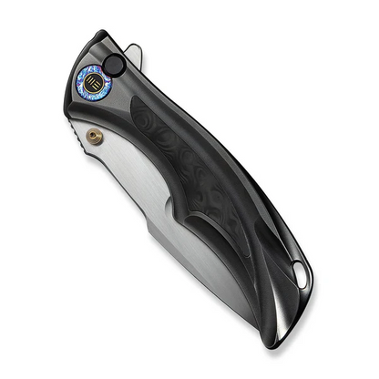 WE Knife Co., Ltd™ Tighe Down Button Lock WE24054-2 Gray Anodized 6AL4V Titanium M390 Stainless Steel Pocket Knife