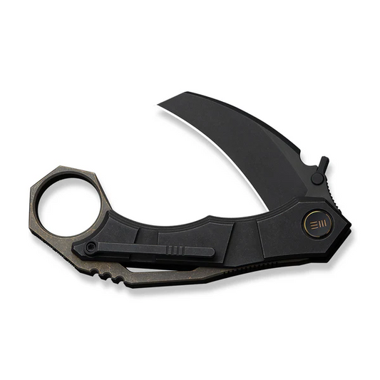 WE Knife Co., Ltd™ Tayra Frame Lock Karambit WE24069-1 Black Stonewashed 6AL4V Titanium M390 Stainless Steel Pocket Knife