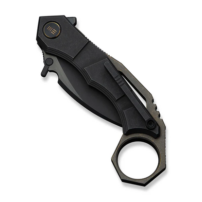 WE Knife Co., Ltd™ Tayra Frame Lock Karambit WE24069-1 Black Stonewashed 6AL4V Titanium M390 Stainless Steel Pocket Knife