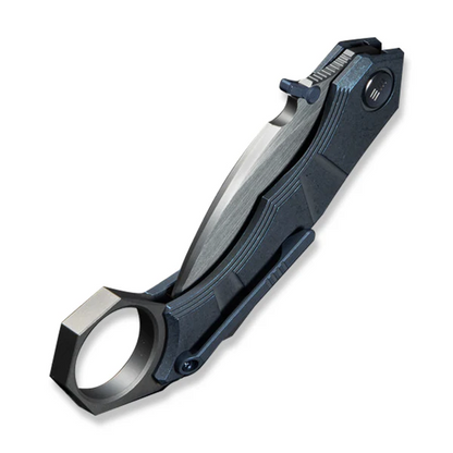 WE Knife Co., Ltd™ Tayra Frame Lock Karambit WE24069-3 Blue Stonewashed 6AL4V Titanium M390 Stainless Steel Pocket Knife