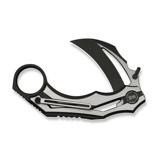 WE Knife Co., Ltd™ Cryonix Liner Lock Karambit WE24070-1 Satin & Black Anodized 6AL4V Titanium M390 Stainless Steel Pocket Knife