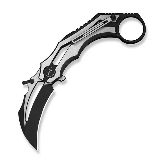 WE Knife Co., Ltd™ Cryonix Liner Lock Karambit WE24070-1 Satin & Black Anodized 6AL4V Titanium M390 Stainless Steel Pocket Knife