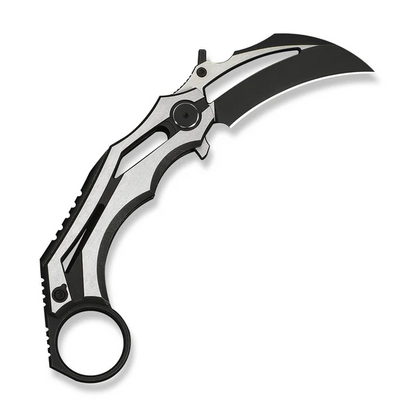 WE Knife Co., Ltd™ Cryonix Liner Lock Karambit WE24070-1 Satin & Black Anodized 6AL4V Titanium M390 Stainless Steel Pocket Knife