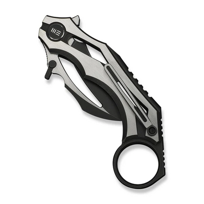 WE Knife Co., Ltd™ Cryonix Liner Lock Karambit WE24070-1 Satin & Black Anodized 6AL4V Titanium M390 Stainless Steel Pocket Knife