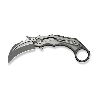 WE Knife Co., Ltd™ Cryonix Liner Lock Karambit WE24070-2 Satin & Gray Anodized 6AL4V Titanium M390 Stainless Steel Pocket Knife