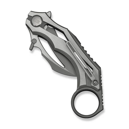 WE Knife Co., Ltd™ Cryonix Liner Lock Karambit WE24070-2 Satin & Gray Anodized 6AL4V Titanium M390 Stainless Steel Pocket Knife