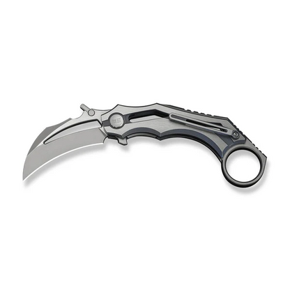 WE Knife Co., Ltd™ Cryonix Liner Lock Karambit WE24070-4 Satin & Blue Anodized 6AL4V Titanium M390 Stainless Steel Pocket Knife