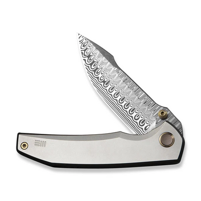 WE Knife Co., Ltd™ Ryson Frame Lock WE24086-DS1 Dark Gray Anodized 6AL4V Titanium Damasteel Pocket Knife