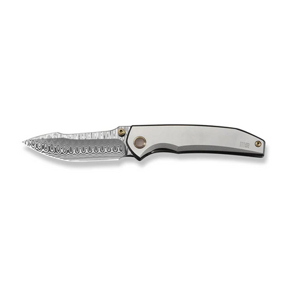 WE Knife Co., Ltd™ Ryson Frame Lock WE24086-DS1 Dark Gray Anodized 6AL4V Titanium Damasteel Pocket Knife