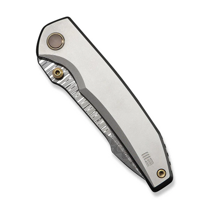 WE Knife Co., Ltd™ Ryson Frame Lock WE24086-DS1 Dark Gray Anodized 6AL4V Titanium Damasteel Pocket Knife