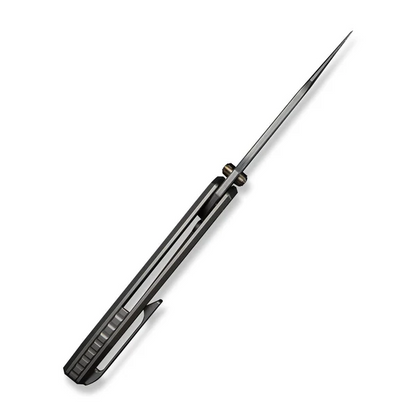 WE Knife Co., Ltd™ Ryson Frame Lock WE24086-DS1 Dark Gray Anodized 6AL4V Titanium Damasteel Pocket Knife