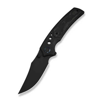 WE Knife Co., Ltd™ Skynix Frame Lock WE24087-1 Black Anodized 6AL4V Titanium and Marble Carbon Fiber M390 Stainless Steel Pocket Knife