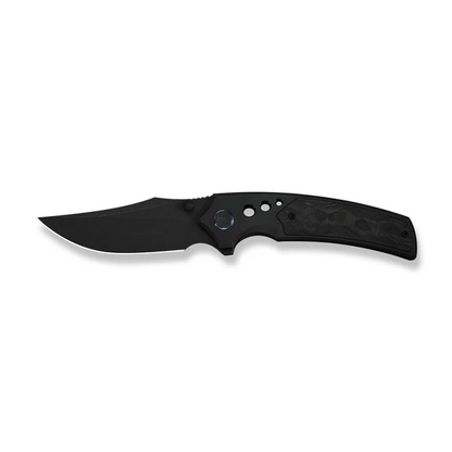 WE Knife Co., Ltd™ Skynix Frame Lock WE24087-1 Black Anodized 6AL4V Titanium and Marble Carbon Fiber M390 Stainless Steel Pocket Knife