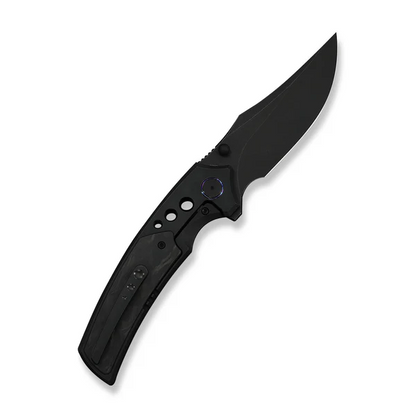WE Knife Co., Ltd™ Skynix Frame Lock WE24087-1 Black Anodized 6AL4V Titanium and Marble Carbon Fiber M390 Stainless Steel Pocket Knife