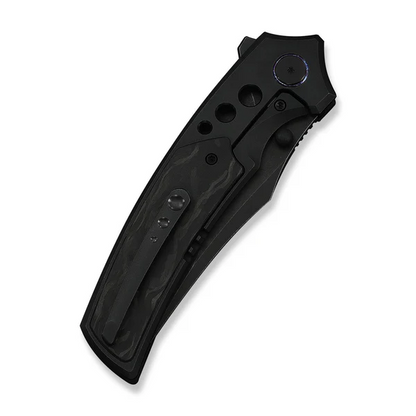 WE Knife Co., Ltd™ Skynix Frame Lock WE24087-1 Black Anodized 6AL4V Titanium and Marble Carbon Fiber M390 Stainless Steel Pocket Knife