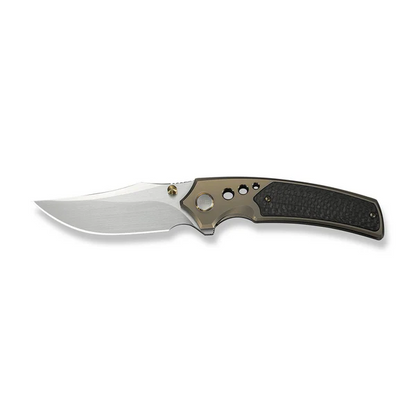 WE Knife Co., Ltd™ Skynix Frame Lock WE24087-3 Bronze Anodized 6AL4V Titanium and Twill Carbon Fiber M390 Stainless Steel Pocket Knife
