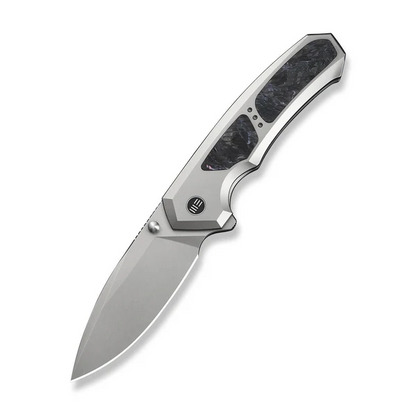 WE Knife Co., Ltd™ Corwyn Frame Lock WE24088-2 Gray 6AL4V Titanium and Black & Pink Carbon Fiber M390 Stainless Steel Pocket Knife