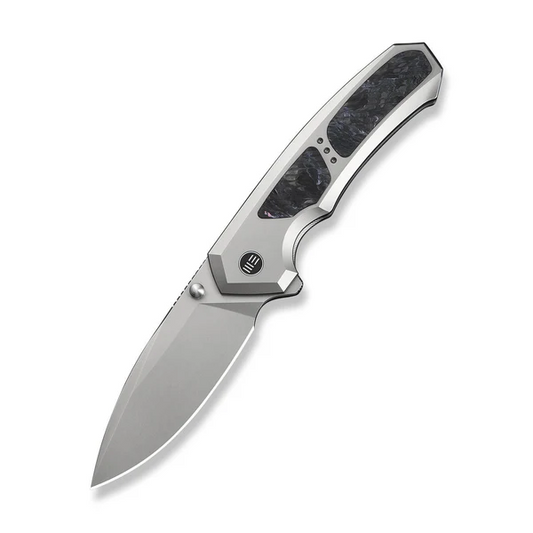 WE Knife Co., Ltd™ Corwyn Frame Lock WE24088-2 Gray 6AL4V Titanium and Black & Pink Carbon Fiber M390 Stainless Steel Pocket Knife