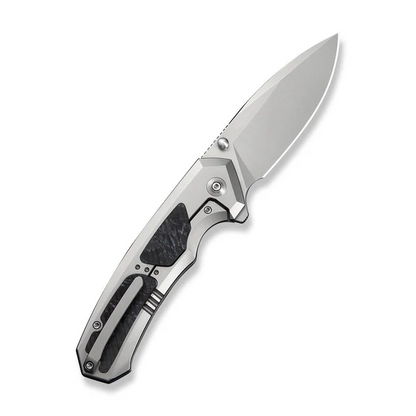 WE Knife Co., Ltd™ Corwyn Frame Lock WE24088-2 Gray 6AL4V Titanium and Black & Pink Carbon Fiber M390 Stainless Steel Pocket Knife