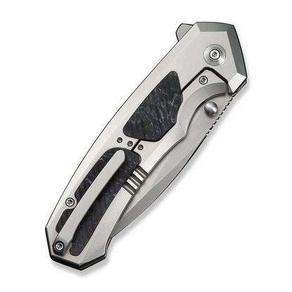 WE Knife Co., Ltd™ Corwyn Frame Lock WE24088-2 Gray 6AL4V Titanium and Black & Pink Carbon Fiber M390 Stainless Steel Pocket Knife