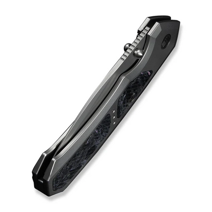 WE Knife Co., Ltd™ Corwyn Frame Lock WE24088-2 Gray 6AL4V Titanium and Black & Pink Carbon Fiber M390 Stainless Steel Pocket Knife