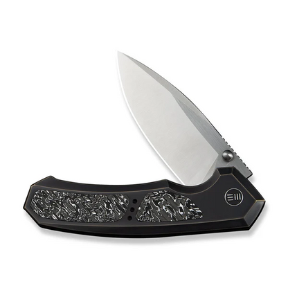 WE Knife Co., Ltd™ Corwyn Frame Lock WE24088-3 Black & Bronze Anodized 6AL4V Titanium and Aluminum Carbon Fiber M390 Stainless Steel Pocket Knife