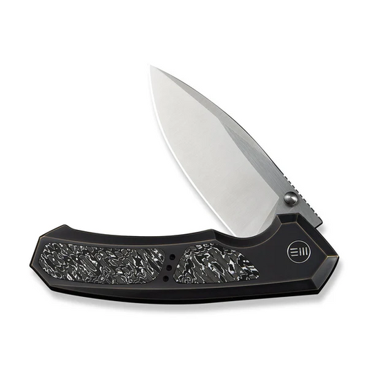 WE Knife Co., Ltd™ Corwyn Frame Lock WE24088-3 Black & Bronze Anodized 6AL4V Titanium and Aluminum Carbon Fiber M390 Stainless Steel Pocket Knife
