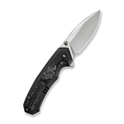 WE Knife Co., Ltd™ Corwyn Frame Lock WE24088-3 Black & Bronze Anodized 6AL4V Titanium and Aluminum Carbon Fiber M390 Stainless Steel Pocket Knife