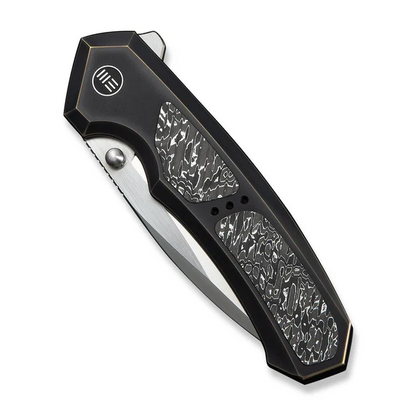 WE Knife Co., Ltd™ Corwyn Frame Lock WE24088-3 Black & Bronze Anodized 6AL4V Titanium and Aluminum Carbon Fiber M390 Stainless Steel Pocket Knife