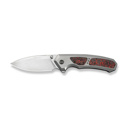 WE Knife Co., Ltd™ Corwyn Frame Lock WE24088-4 Bead-blasted 6AL4V Titanium and Lava Flow FatCarbon Fiber M390 Stainless Steel Pocket Knife