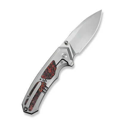 WE Knife Co., Ltd™ Corwyn Frame Lock WE24088-4 Bead-blasted 6AL4V Titanium and Lava Flow FatCarbon Fiber M390 Stainless Steel Pocket Knife