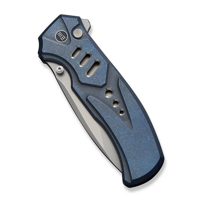 WE Knife Co., Ltd™ Zentron Button Lock WE24094-4 Blue Satin 6AL4V Titanium M390 Stainless Steel Pocket Knife