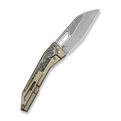 WE Knife Co., Ltd™ Inceptus Frame Lock WE25017-4 Champagne Anodized 6AL4V Titanium M390 Stainless Steel Pocket Knife
