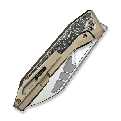 WE Knife Co., Ltd™ Inceptus Frame Lock WE25017-4 Champagne Anodized 6AL4V Titanium M390 Stainless Steel Pocket Knife