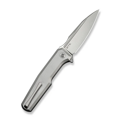 WE Knife Co., Ltd™ Dressytak Button Lock WE25059-2 Gray 6AL4V Titanium M390 Stainless Steel Pocket Knife