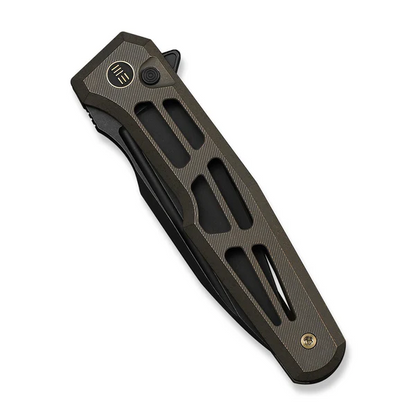 WE Knife Co., Ltd™ Dressytak Button Lock WE25059B-1 Bronze Anodized 6AL4V Titanium M390 Stainless Steel Pocket Knife