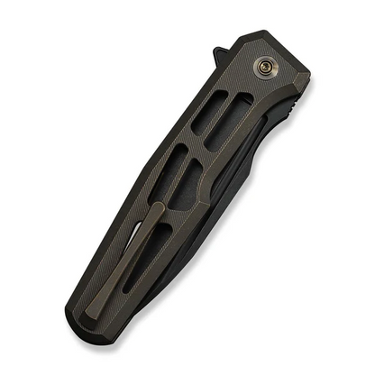 WE Knife Co., Ltd™ Dressytak Button Lock WE25059B-1 Bronze Anodized 6AL4V Titanium M390 Stainless Steel Pocket Knife