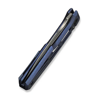 WE Knife Co., Ltd™ Dressytak Button Lock WE25059B-2 Blue Anodized 6AL4V Titanium M390 Stainless Steel Pocket Knife