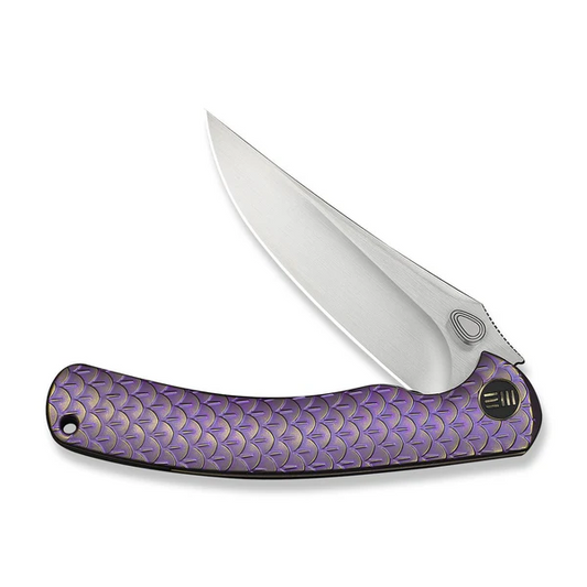 WE Knife Co., Ltd™ Dracarys Frame Lock WE25061B-2 Purple & Gold 6AL4V Titanium M390 Stainless Steel Pocket Knife